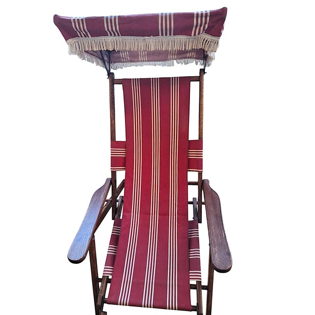 Wood Vintage Steamer Chair Recalls the Golden Age of Leisure Travel, by Paris Manufacturing For Sale - Image 7 of 16