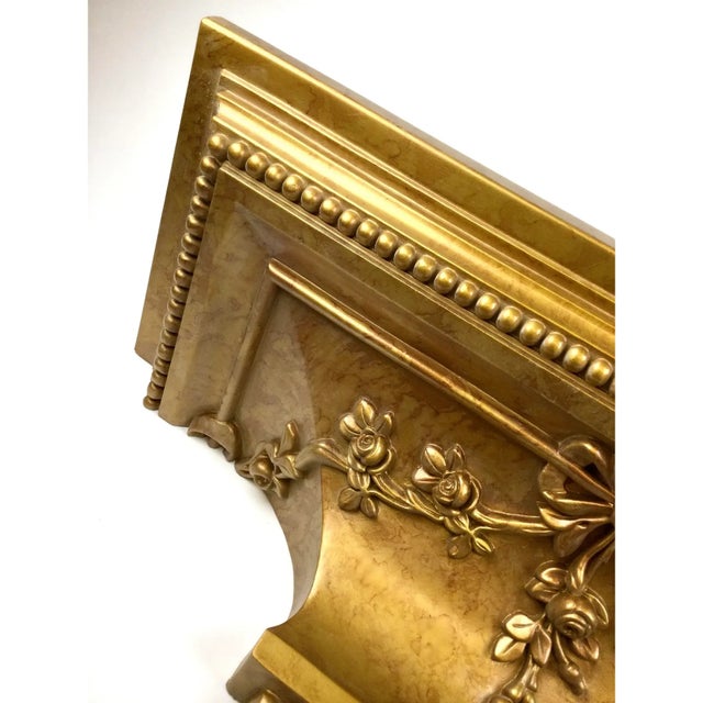 Gold Painted Traditional Wall Mounted Shelf For Sale - Image 4 of 11