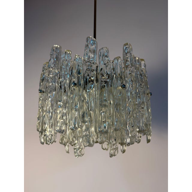 Silver Chandelier in Ice Glass Acrylic from Veb Narva For Sale - Image 8 of 11