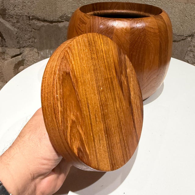 Vintage Dansk Designs Teak Wood Ice Bucket Jens Quistgaard Ihq For Sale In San Diego - Image 6 of 8