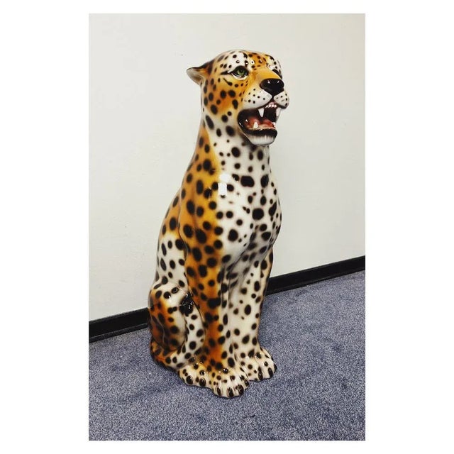 Leopard Statue in Ceramic from Ceramiche Boxer For Sale - Image 6 of 6