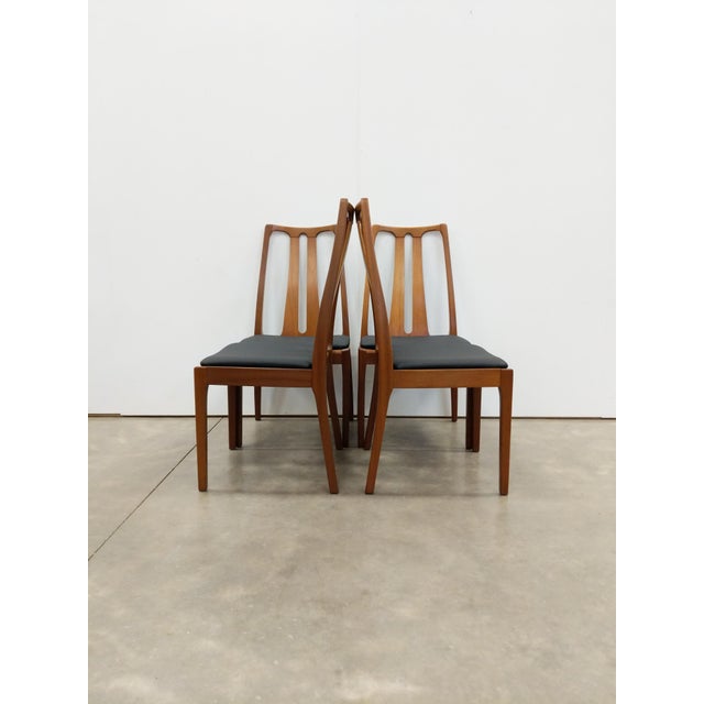 Wood Set of 4 Vintage Nathan Mid Century Modern Dining Chairs For Sale - Image 7 of 9