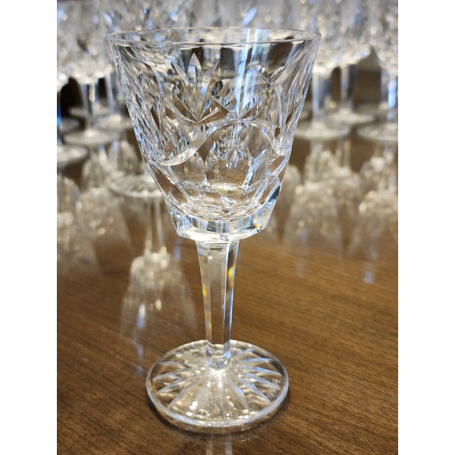 Mid-Century Modern Ashling Cut by Waterford Crystal Stemware Collection Service for 12 - 48 Pieces For Sale - Image 3 of 12