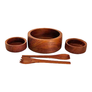 1970s Teak Wood Salad Set, 5 Pieces