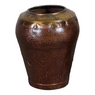 Vintage Copper Painted Vase For Sale