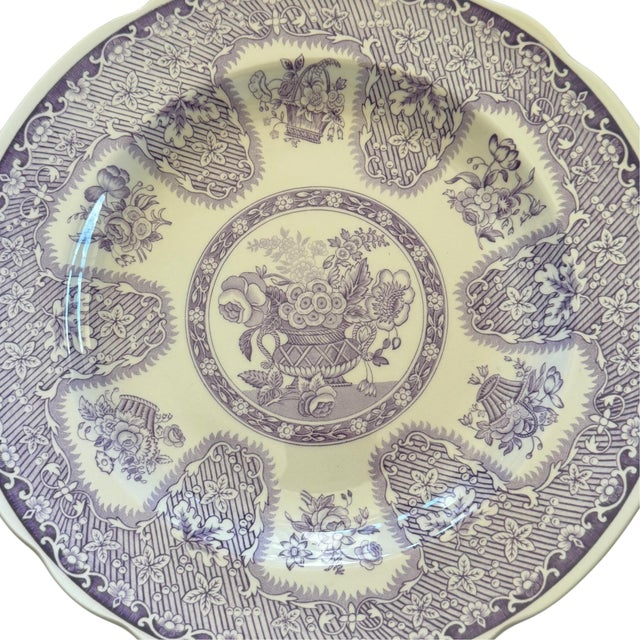 Vintage 1990s Spode Archive Collection “Filigree” Lavender Transferware Plate 9 1/4in For Sale - Image 10 of 10
