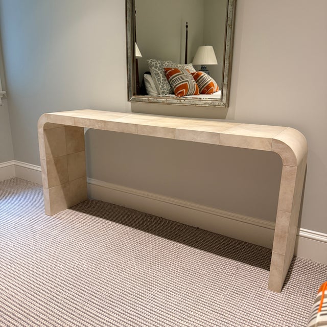 2020s RH Lucien Parchment Console For Sale - Image 5 of 6