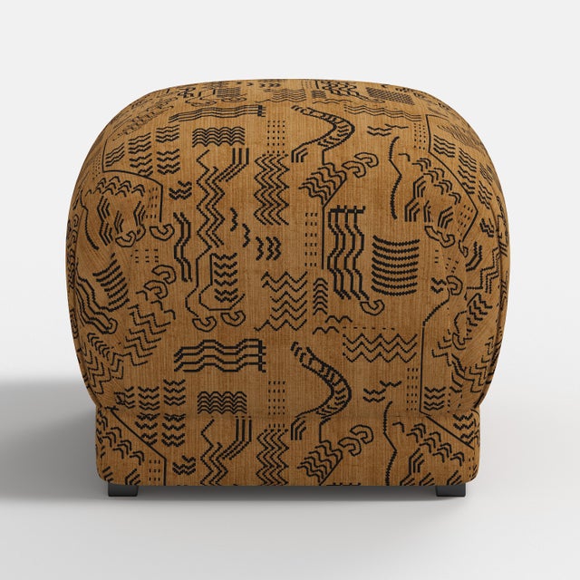 Spritely Home Sinclair Ottoman in Lhasa Camel For Sale - Image 4 of 5