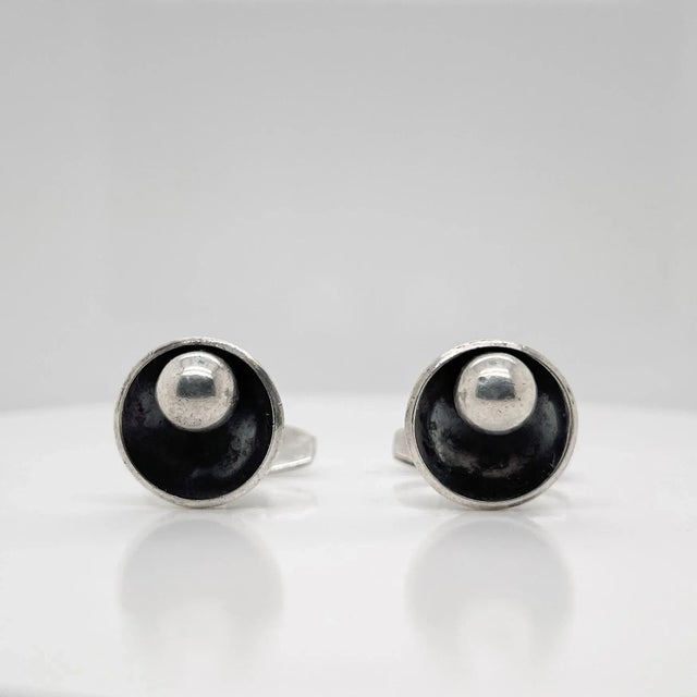 Hans Hansen Danish Modern Sterling Silver Cufflinks Model No. 610 - 2 Pieces For Sale - Image 10 of 12