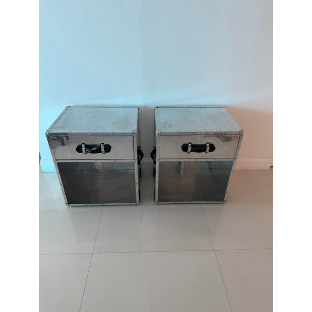Offering a spectacular, authentic matching pair of luxury nightstands by renowned European high-end design house Eichholtz...