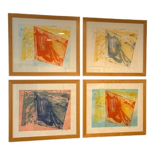 Set of 4 Signed and Numbered Yvonne Muller Abstracts For Sale