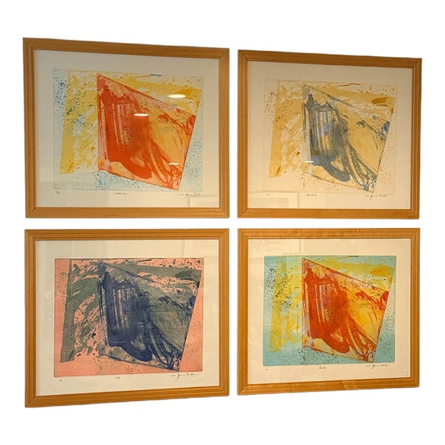 Set of 4 Signed and Numbered Yvonne Muller Abstracts For Sale