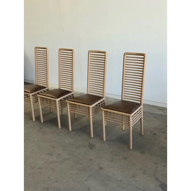 1970s Lacquered Ladder Back Chairs - Set of4 For Sale - Image 4 of 12
