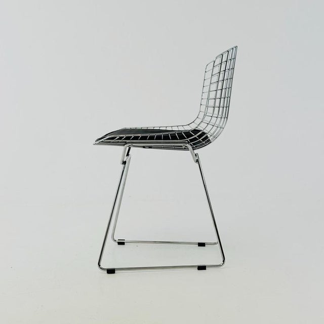 Animal Skin Mid-Century Wire Chrome Side Chair by Harry Bertoia, Germany, 1980s For Sale - Image 7 of 18