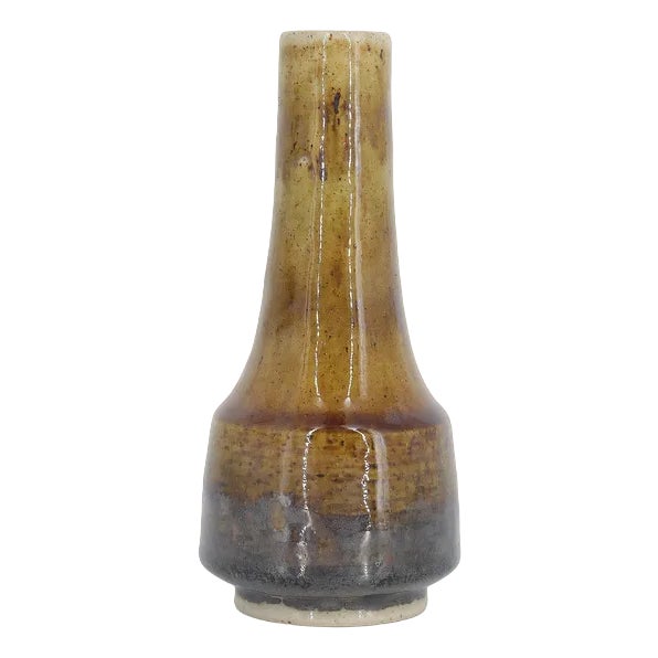 Small Mid-Century Scandinavian Modern No. 3 Vase in Glazed Brown Stoneware by Gunnar Borg for Höganäs Ceramics, 1960s For Sale