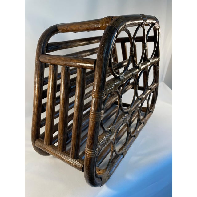 1960s 1960s Vintage Bamboo 12-Bottle Wine Rack For Sale - Image 5 of 12
