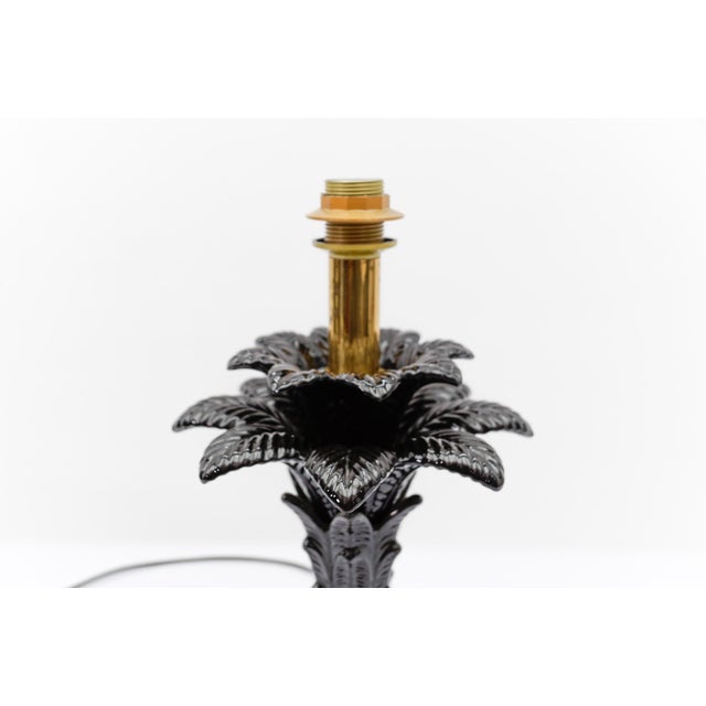 Metal Italian Ceramic Palm Tree Table Lamp, 1960s For Sale - Image 7 of 10
