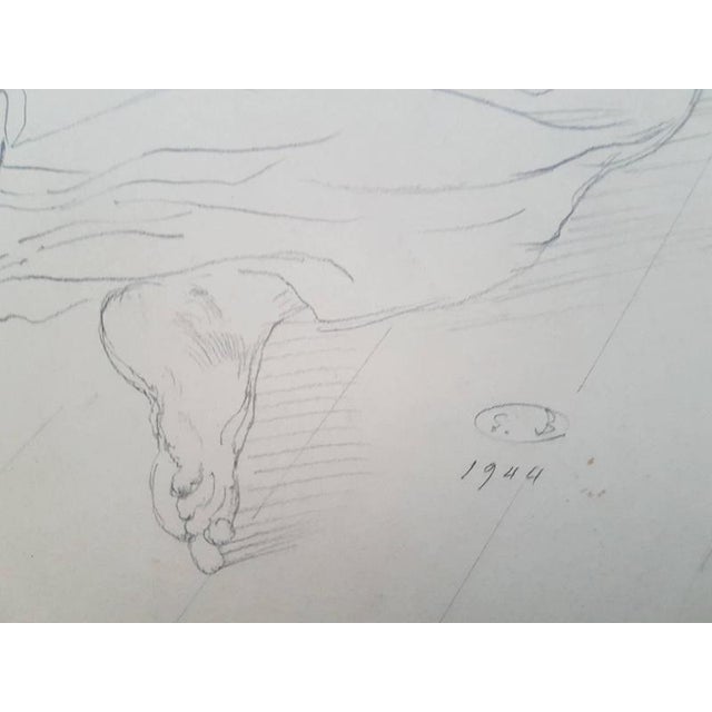 Drawing on paper, 1944. Dimensions: 43 x 35 cm Hand signed. This artwork is shipped from Italy. Under existing...