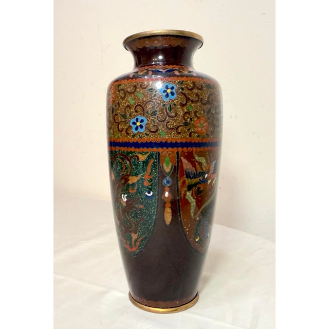 Up for sale is a very high quality antique handmade signed Japanese Ando enameled cloisonné vase. It is marked underneath...