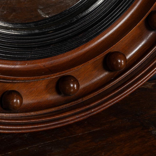 Hollywood Regency Antique Regency Mahogany Framed Convex Mirror, 19th Century For Sale - Image 3 of 10