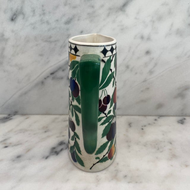 Early 20th Century Antique Villeroy & Boch Wallerfangen Saar Basin Fruit Pitcher For Sale - Image 5 of 9