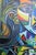 Sky Blue 1970s Cubist Oil Painting For Sale - Image 8 of 8