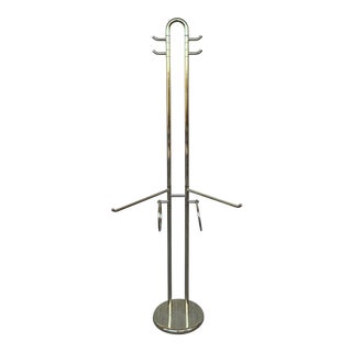 Mid Century Modern Italian Brass Coat Stand With Round Base, Italy, 1970s For Sale