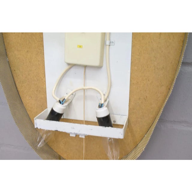 Gold Oval Illuminated Mirror with Gilded Metal Rings, 1950s For Sale - Image 8 of 10