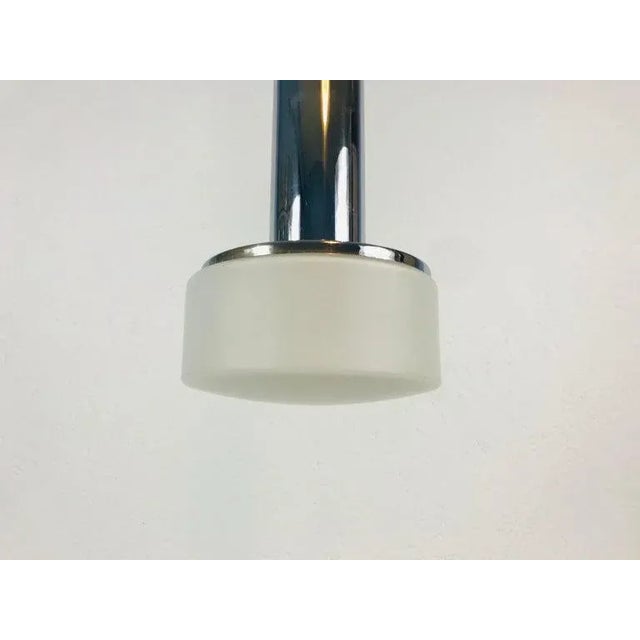 1970s Staff Chrome and Opaline Glass Hanging Lamps, 1970s, Germany - a Pair For Sale - Image 5 of 9