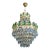 Vintage Brass Green Crystal Chandelier Basket Ceiling For Sale