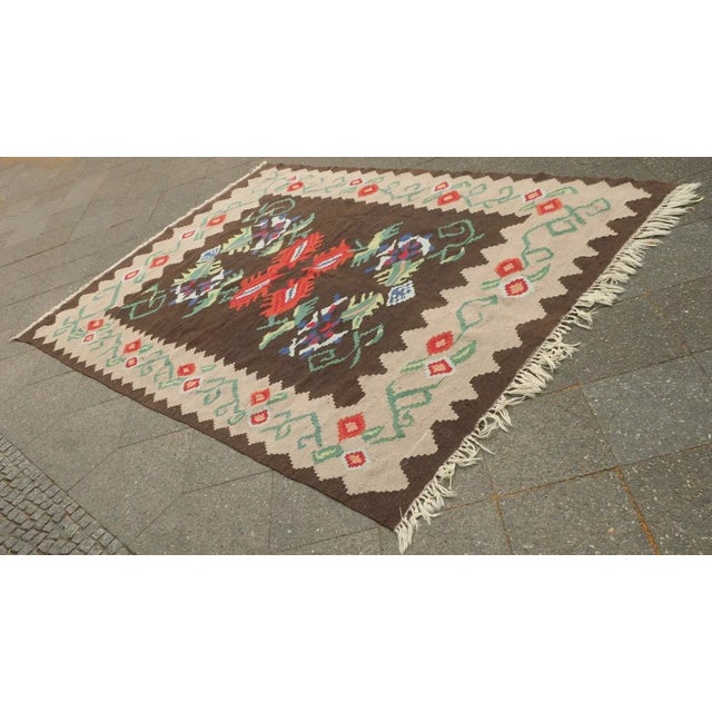 Antique Bessarabian Flatweave Kilim Rug For Sale - Image 4 of 10