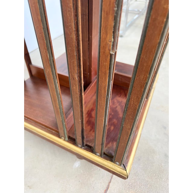 Mahogany and Brass Rotating Bookcase from G. Borgeaud, 1900 For Sale - Image 13 of 16