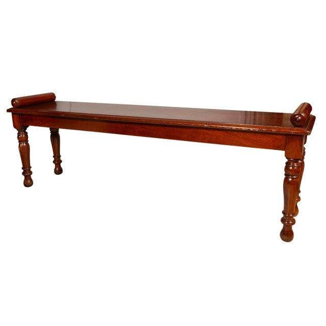 Wood Victorian Mahogany Bench Attributed To Shoolbred For Sale - Image 7 of 10