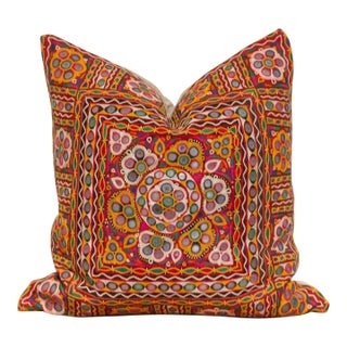 Jiya Rajasthani Embroidered Decorative Pillow For Sale