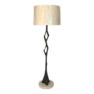 Bronze and Limestone Floor Lamp by Gérard for Dessin Fournir For Sale