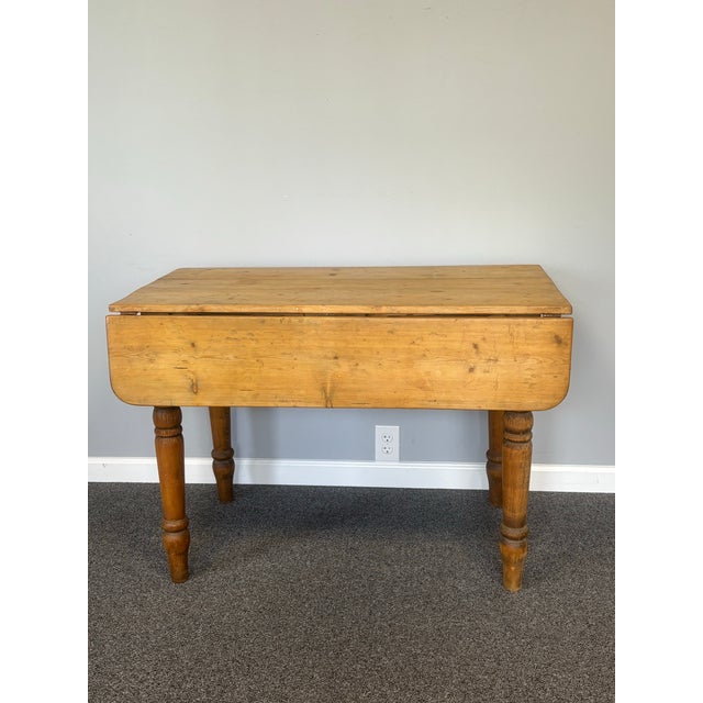 19th Century 19th Century English Pine Drop Leaf Table For Sale - Image 5 of 12