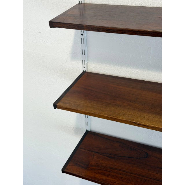 Danish Rosewood Wall Unit Scandinavian Shelving System in Style of Kai Kristiansen Mid Century For Sale - Image 4 of 11