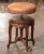 Wood 19th Century French Louis XV Carved Walnut and Leather Adjustable Piano Stool For Sale - Image 7 of 9
