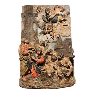 Nativity Scene, Celestial Court, 18th Century, Terracotta, Italian For Sale