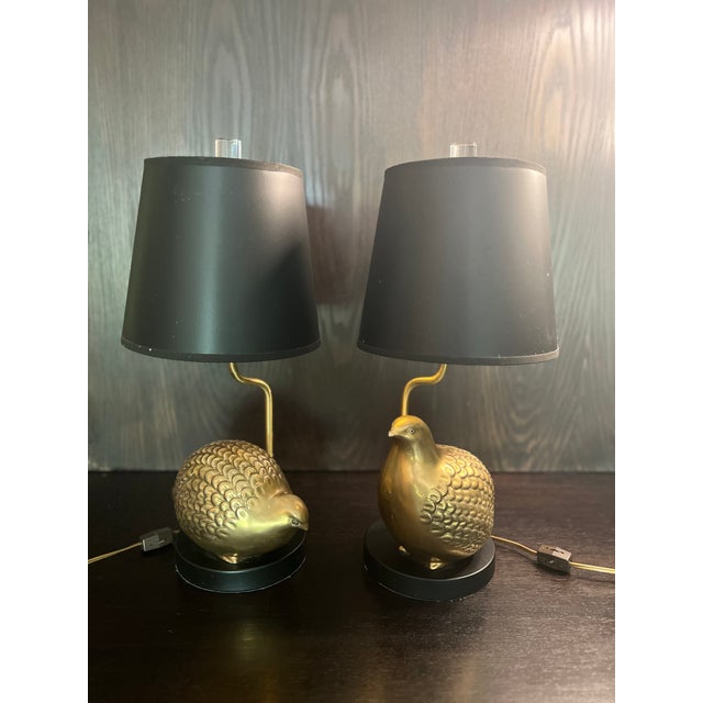 Ceramic Pair of Mid 20th Century Partridge Table Lamps For Sale - Image 7 of 7