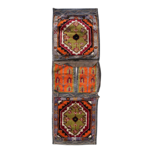 Handmade Vintage Persian Afshar Saddle Bag, 1940s