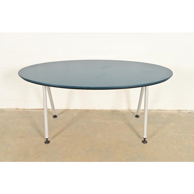 Mid-Century Modern Herman Miller Style Modern Oval Dining Table or Library Table For Sale - Image 3 of 11