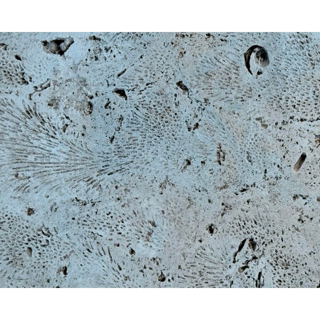 1980s Vintage 1980s Postmodern Biomorphic Gray Fossiliferous Limestone Coffee Table For Sale - Image 5 of 7