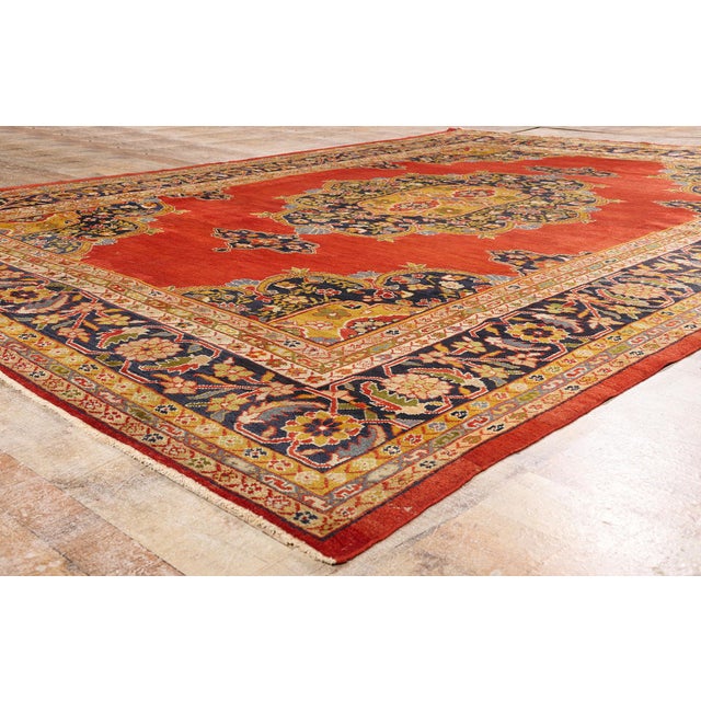 Red Late 19th Century Persian Sultanabad Rug, 09'06 X 13'03 For Sale - Image 8 of 10