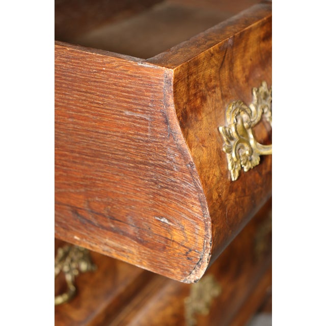 Vintage English Burled Wood Ball & Claw Foot 3 Drawer Commode C. 1950's For Sale - Image 13 of 13