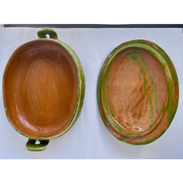 1940s Handmade Mexican Green Lidded Casserole - For Sale - Image 4 of 10