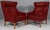 1980s Model 2202 / 2204 Wingback Chairs and Ottoman in Leather attributed to Børge Mogensen for Fredericia, 1980s, Set of 3 For Sale - Image 5 of 10