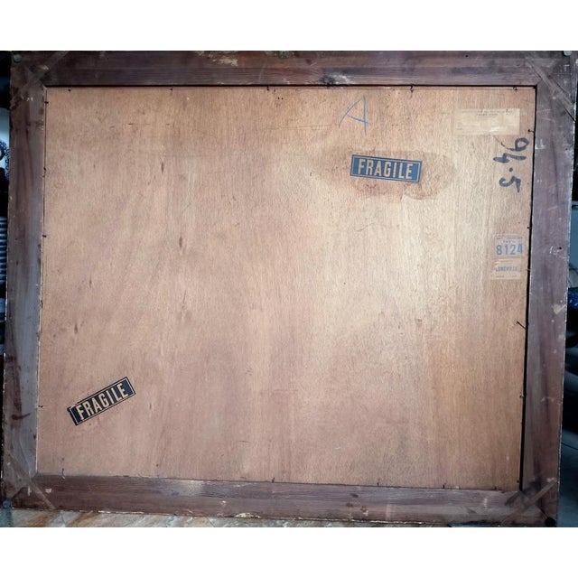 1930s Reine Virely, Still Life of Flowers with Sculpture and Violin, Oil on Panel, 1937 For Sale - Image 5 of 9