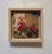 This artwork captures a young girl in a vibrant red dress, immersed in a lush garden filled with blooming roses. The soft...