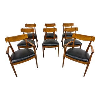Mid-Century Modern Drexel Declaration Walnut Dining Chairs - Set of 8 For Sale